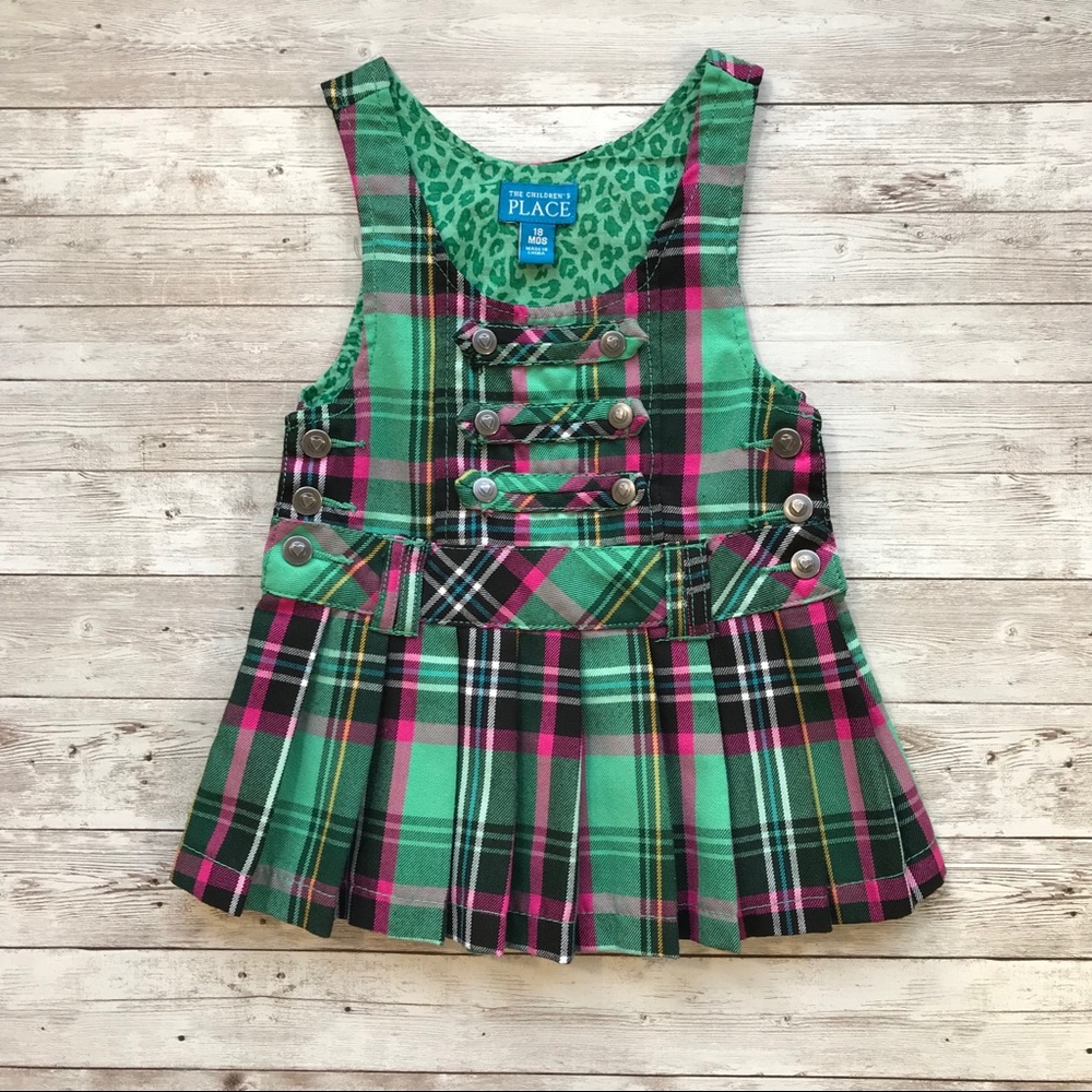 The Children’s Place Girls 18M Green Plaid Jumper